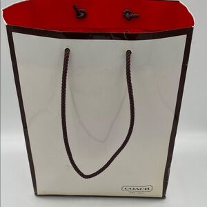 Vintage 2001 Premium Coach White and Red Shopping Gift Tote Bag
